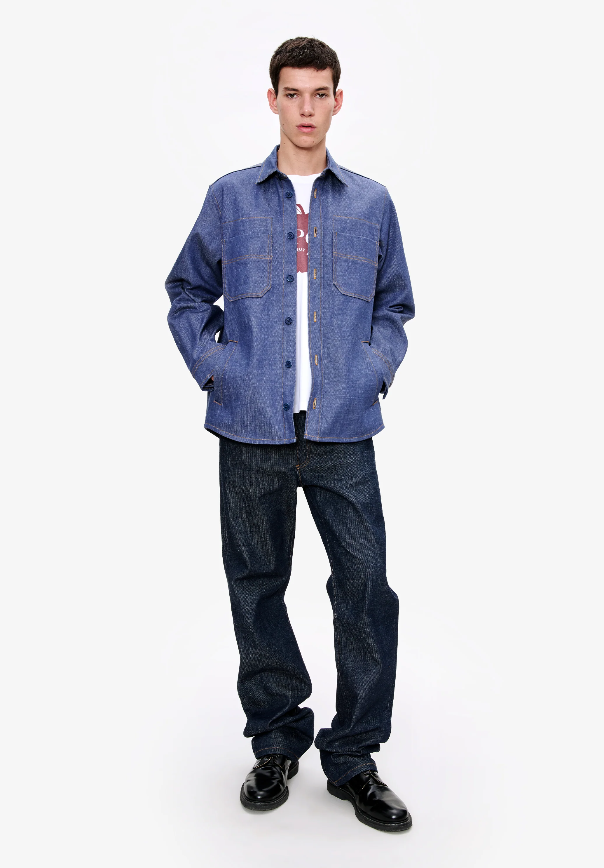 Veste en denim bleu esprit workwear - Bleu