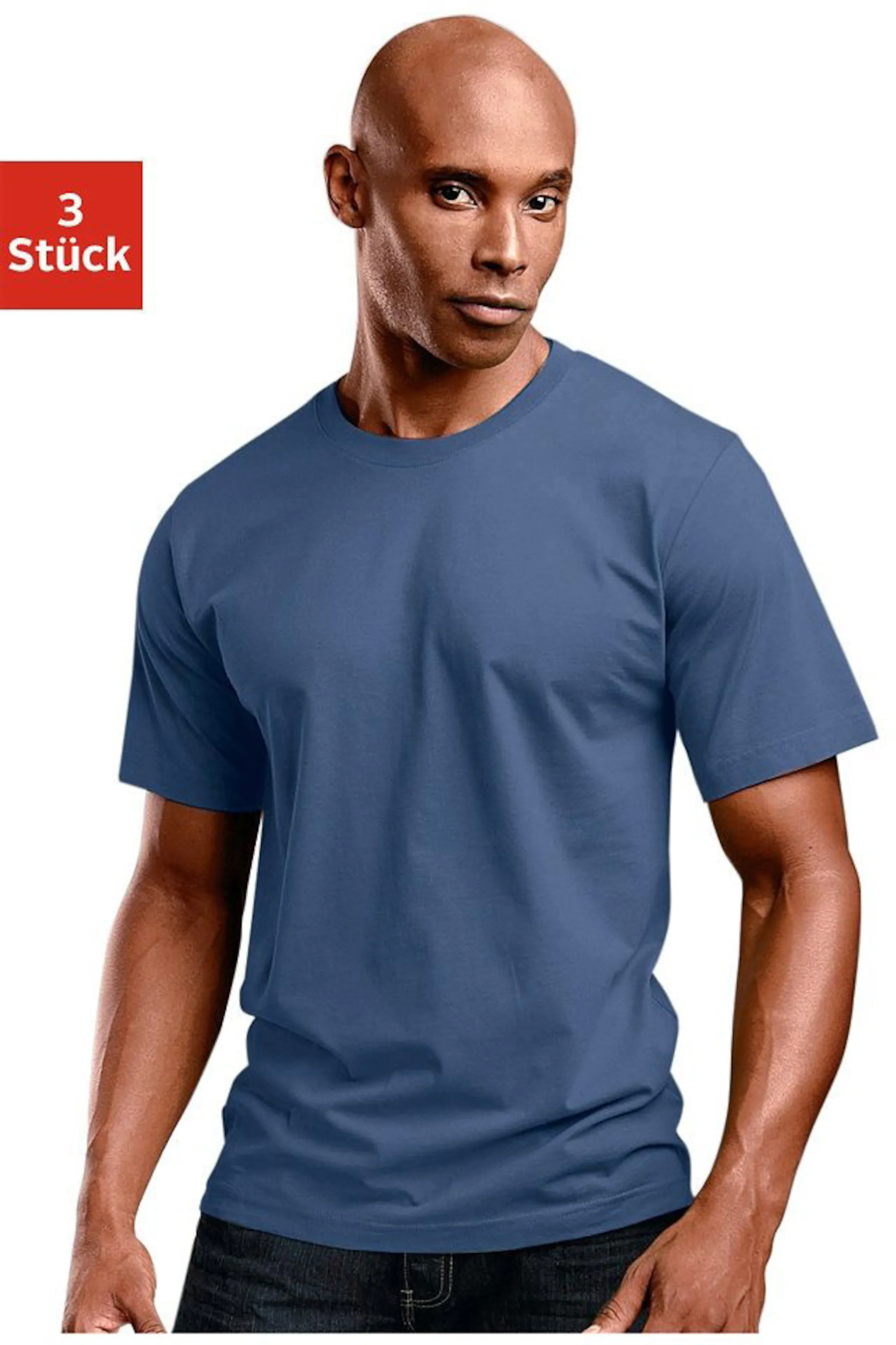H.I.S T-Shirt in dunkelblau, mittelblau, graublau