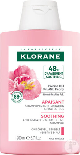 Klorane Pivoine Bio Shampoing Apaisant Anti-Irritation & Protecteur Cuir Chevelu Sensible 200ml