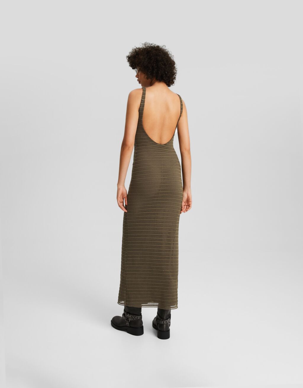 Vestido rústico longo sem mangas