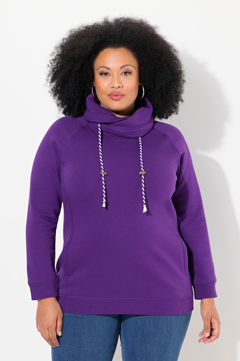Sweatshirt, weiter Stehkragen, Taschen, Raglan-Langarm
