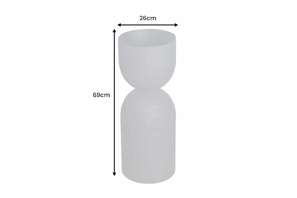 Moderne Vase SANDGLASS XL 70cm schwarz Eisen handmade beidseitig nutzbar