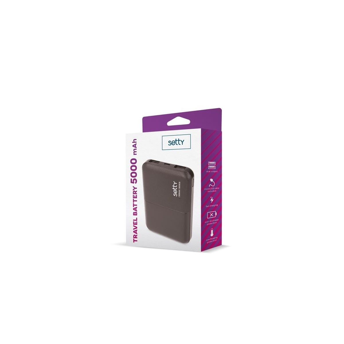 Setty Powerbank 5000 mAh Svart
