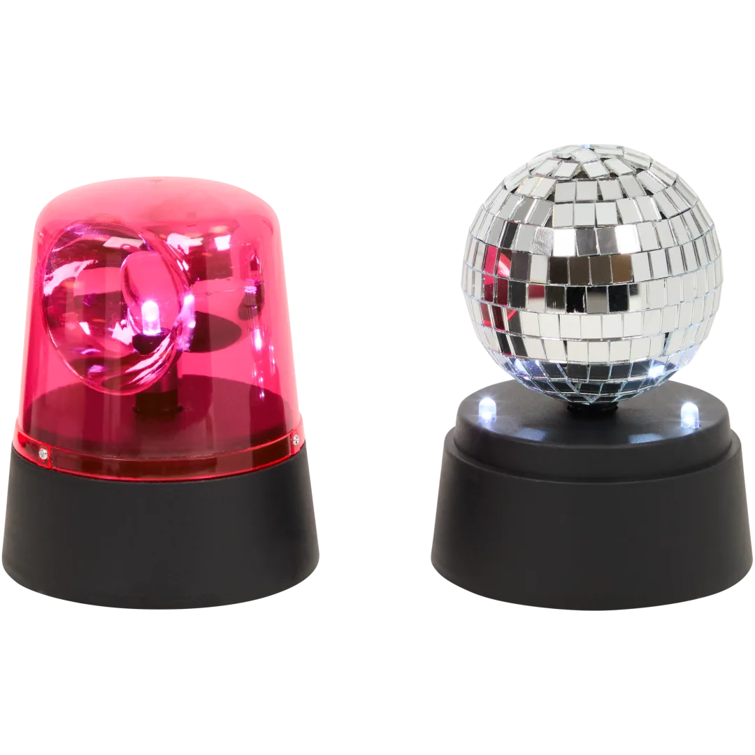 Discobal en zwaailicht 2-delig | diverse kleuren