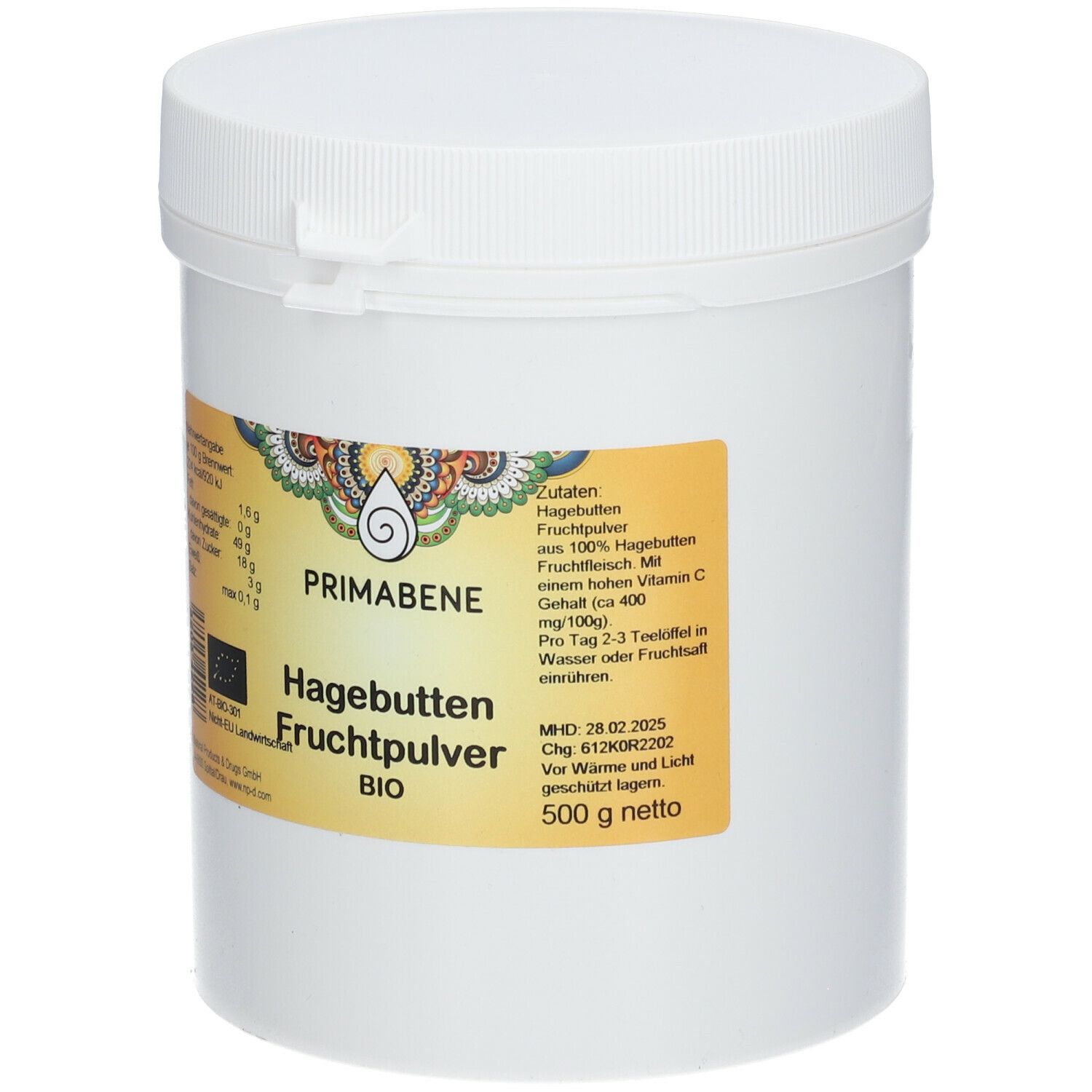 PRIMABENE Hagebuttenfrucht Pulver BIO