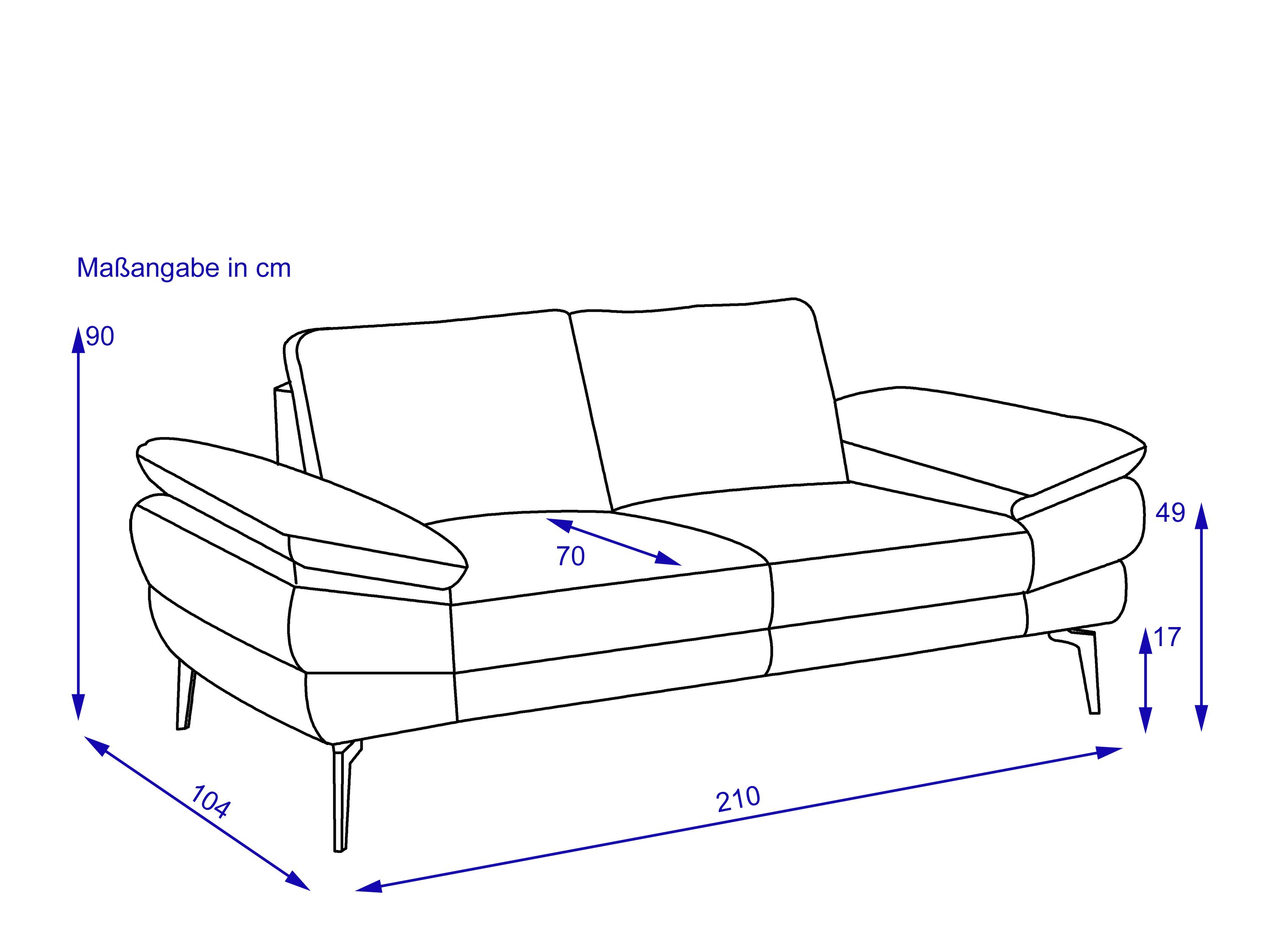 Sofa 2,5 Sitzer MONDO CIVITA anthrazit