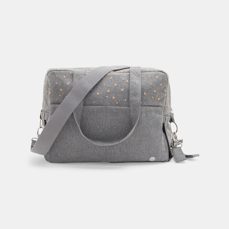 Sac à langer multipoches gris naissance