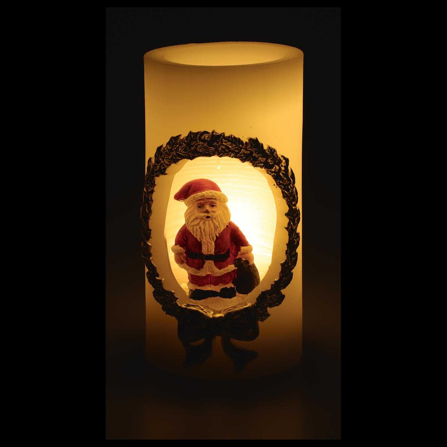LED-Kerze Weihnachten aus Echtwachs warmweiß 11 cm 2fach