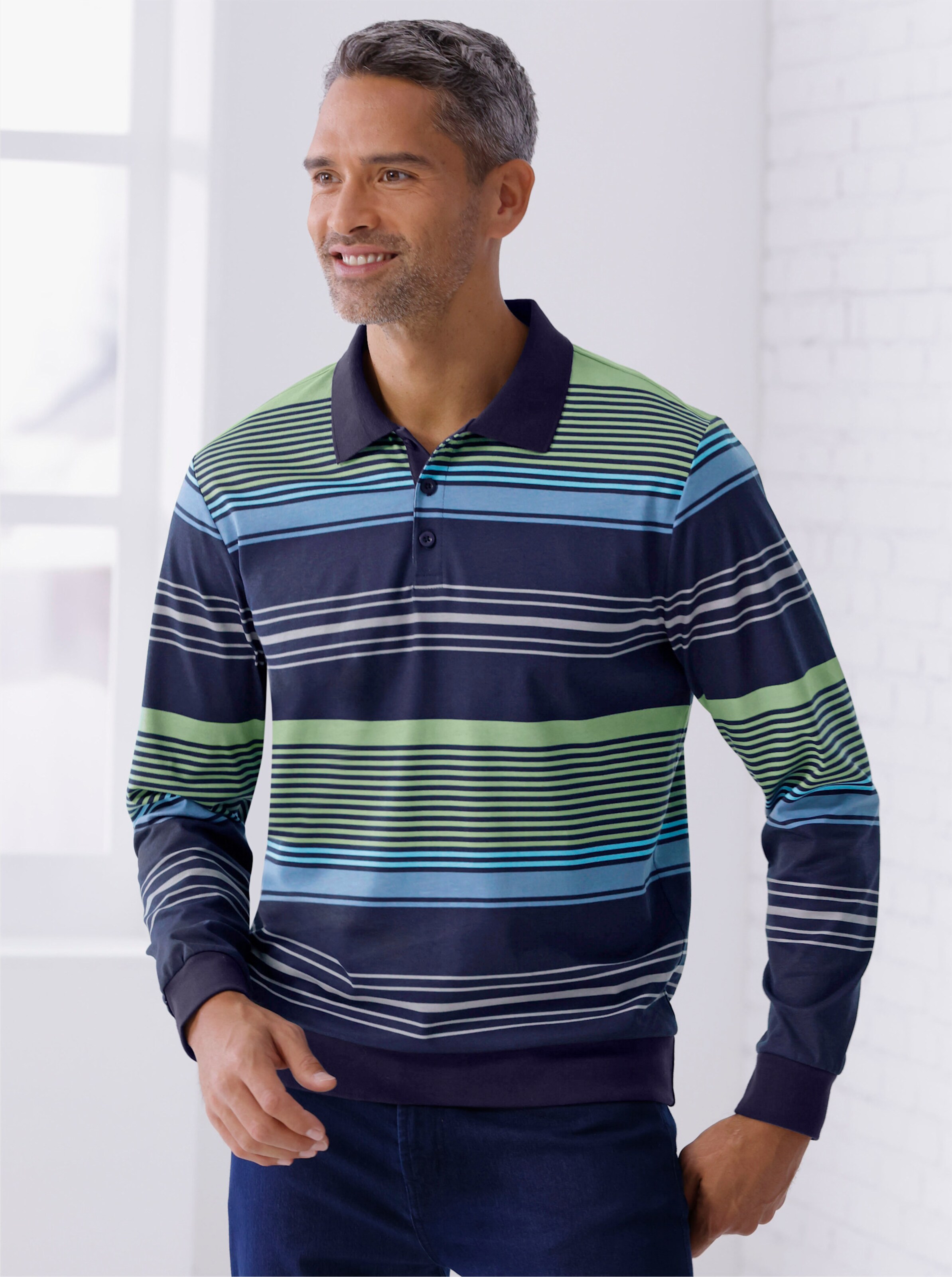 Langarm-Poloshirt