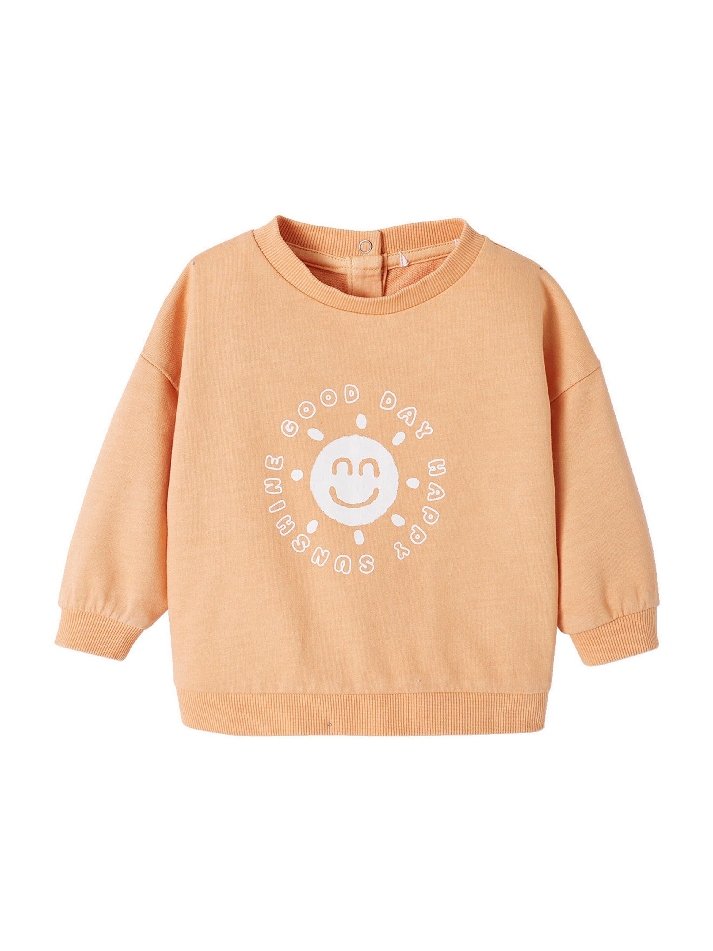 Vertbaudet Baby Sweatshirt mit Schriftzug pfirsich