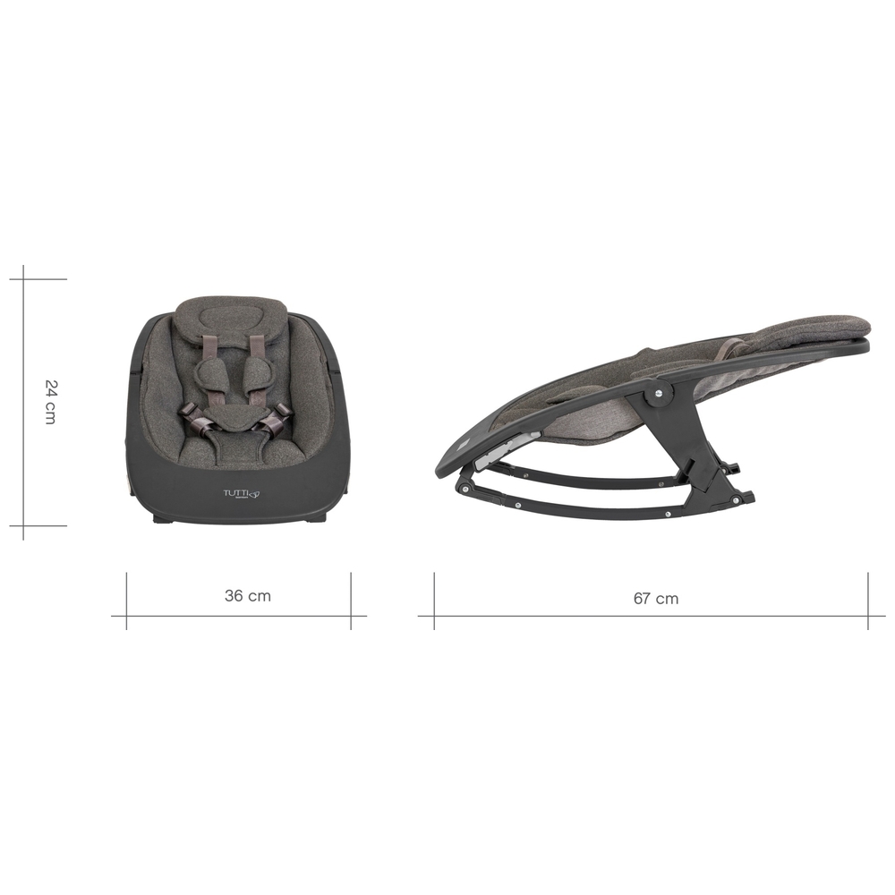 Tutti Bambini Nova Lite 2-in-1 Hochstuhl & Schaukelstuhl von Geburt bis 12 Jahre, Grau