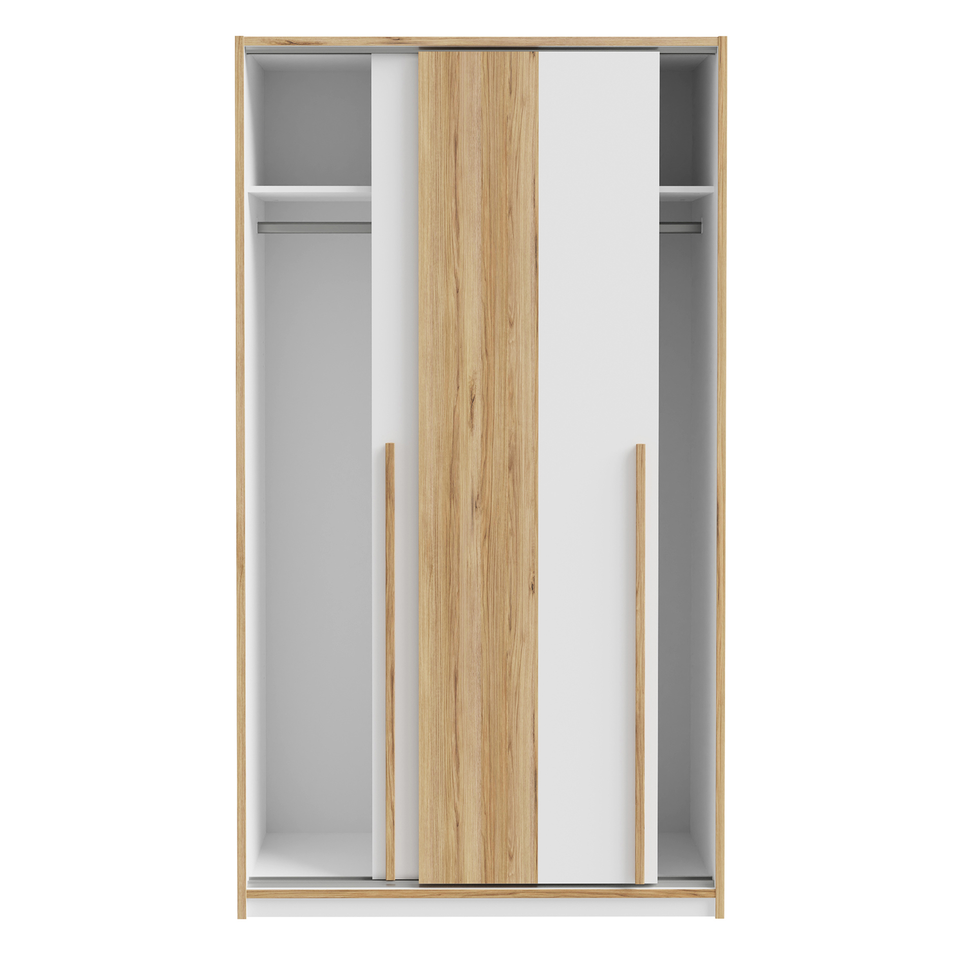 Kleiderschrank - weiß-Catania Eiche - 119 cm
