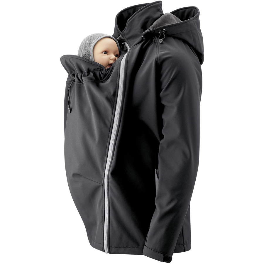 mamalila Softshell-Tragejacke für Männer Allrounder schwarz
