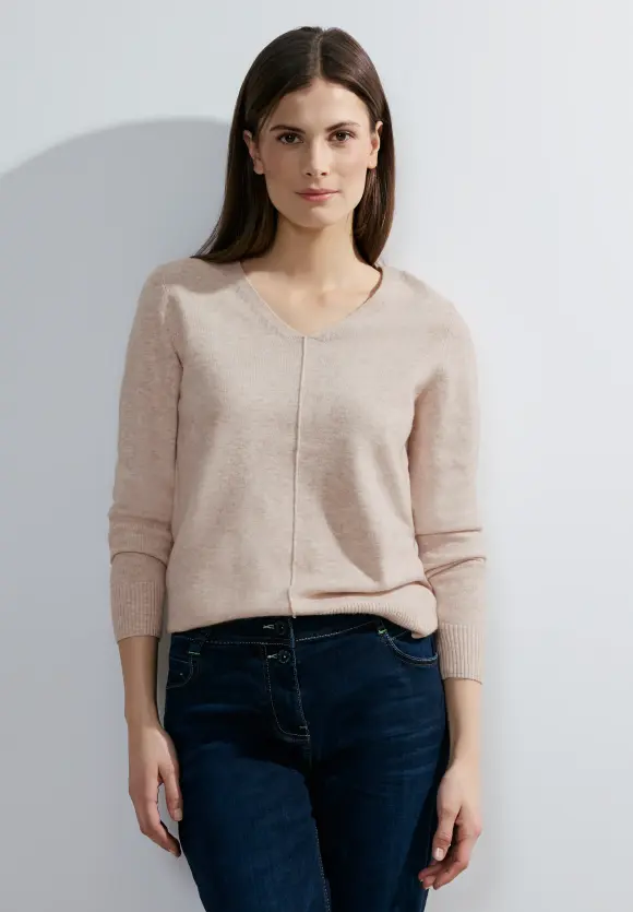 Cosy Strickpullover - golden sand melange