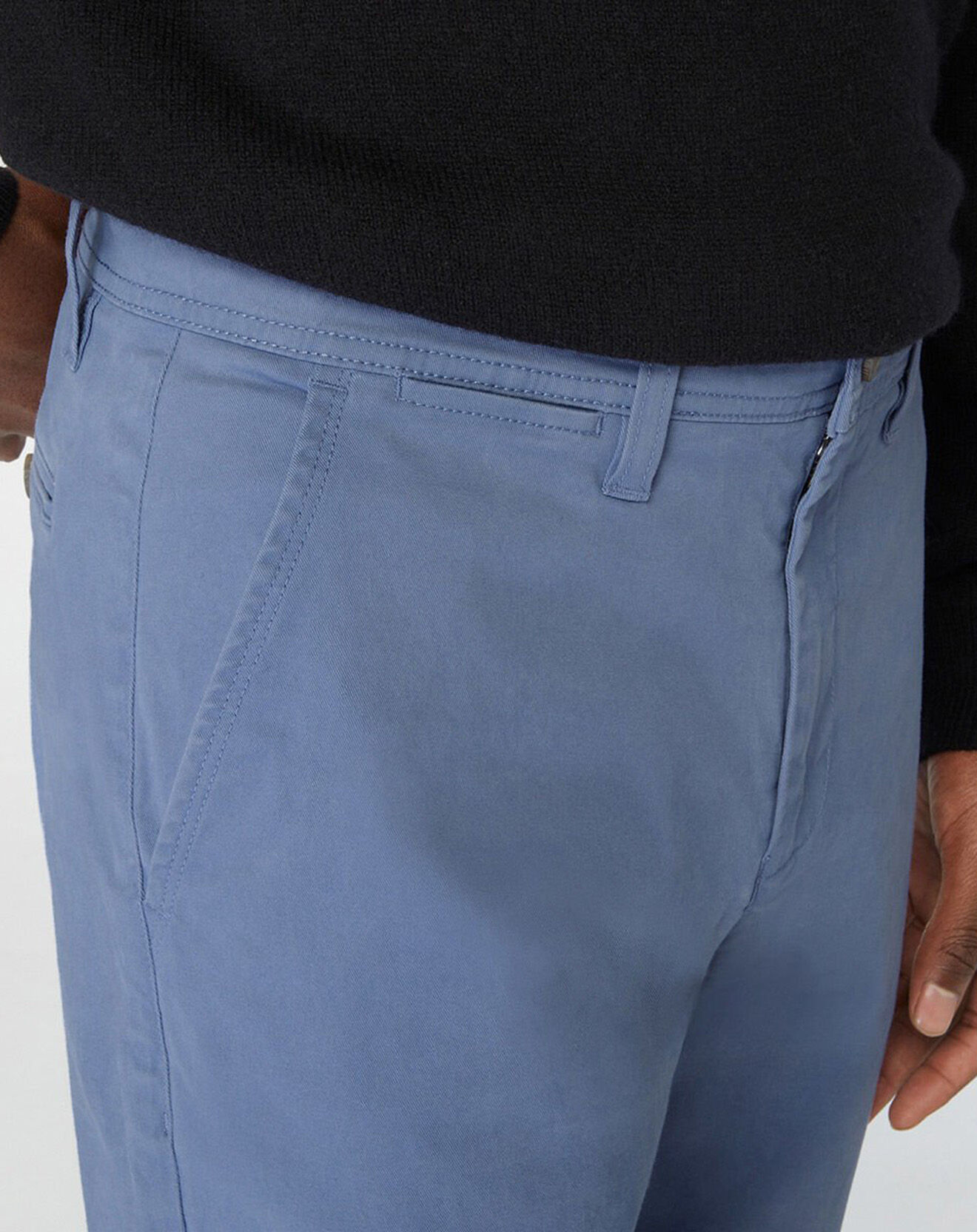 Galeries Lafayette Pantalon chino en Coton bio slim Kutslim bleu vintage