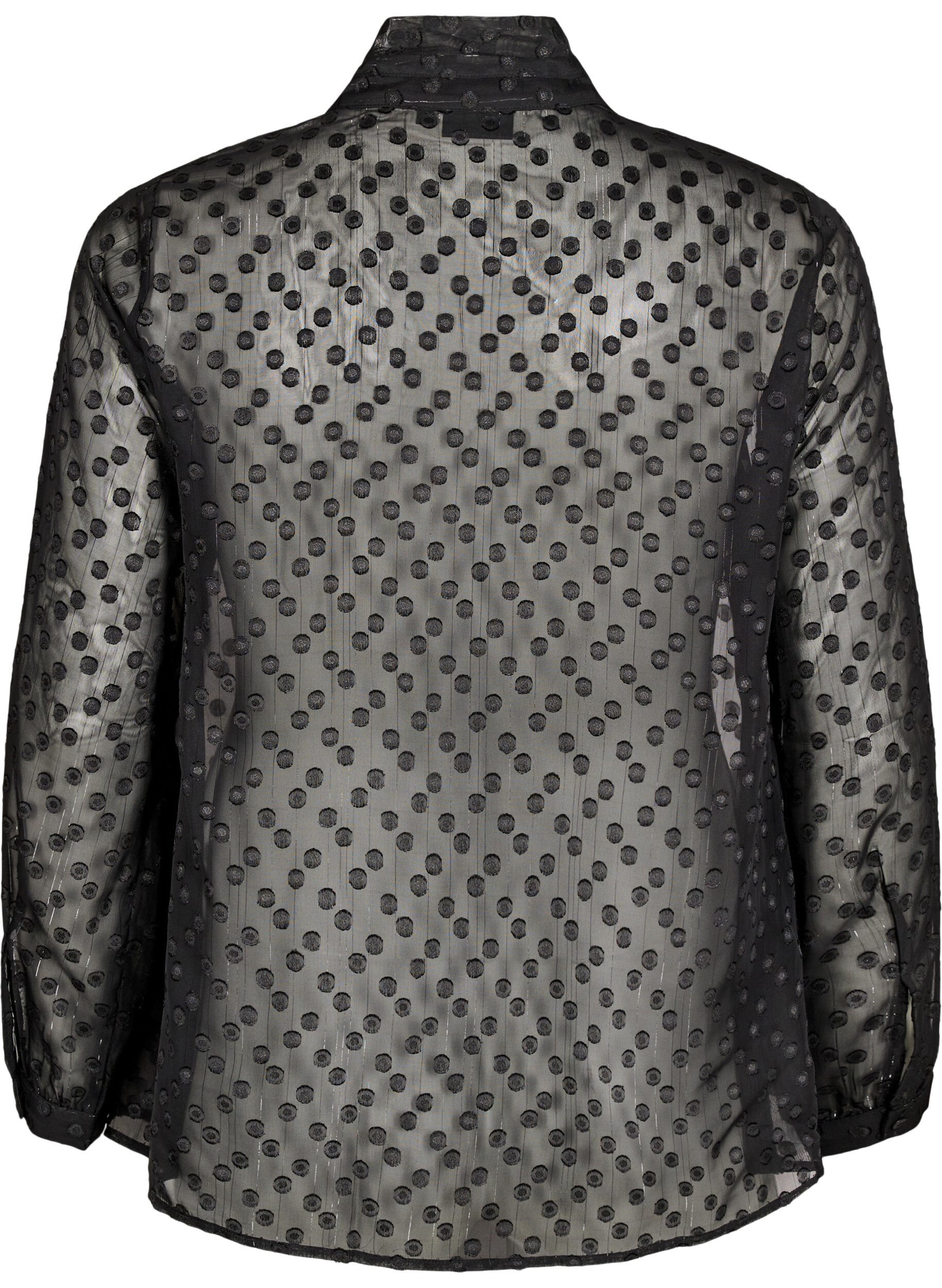 Chiffonbluse med prikket struktur