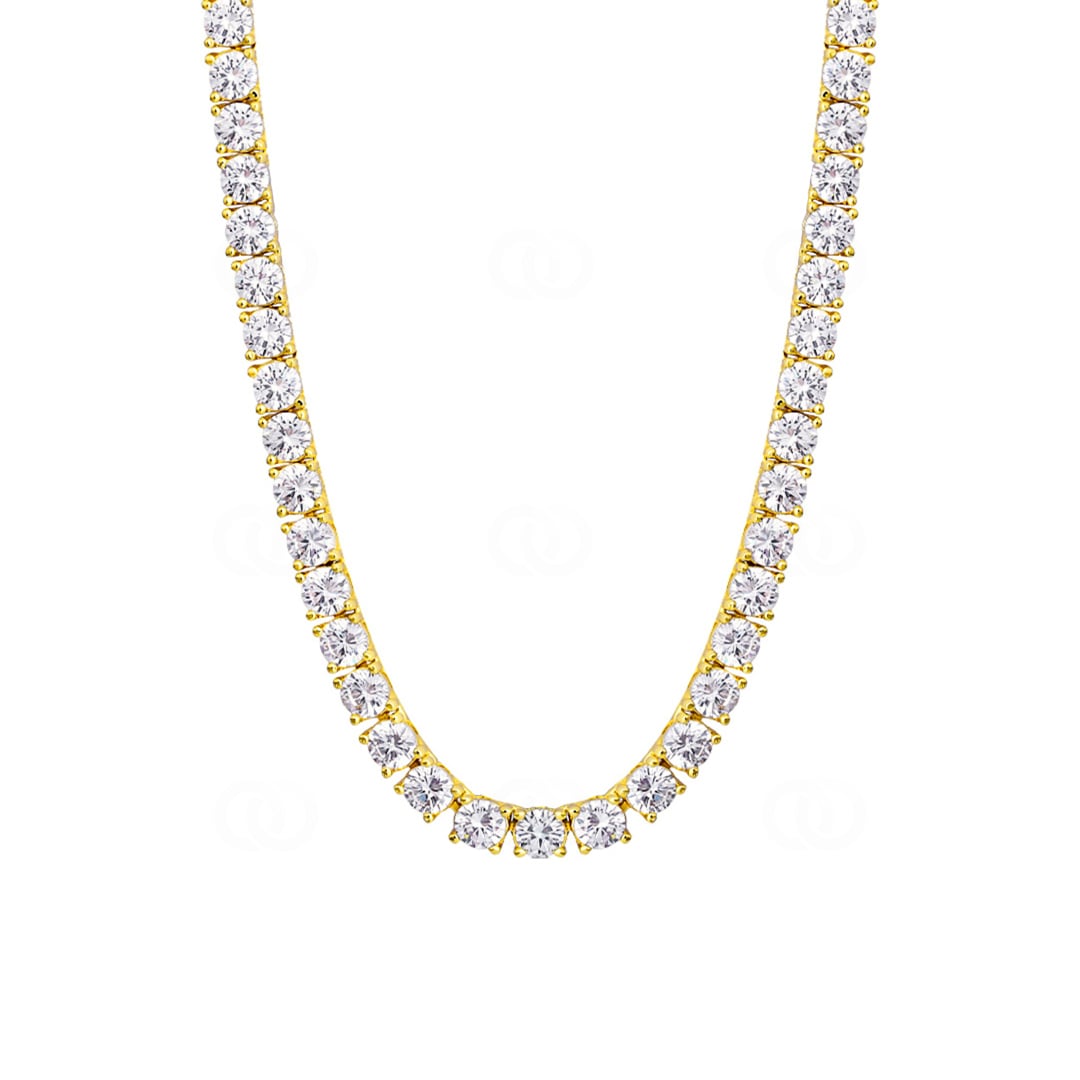 4mm Tenniscollier Gelb vergoldet mit Zirkonia