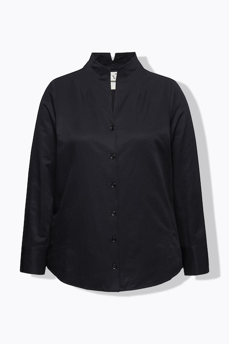 Bluse, Oxford-Gewebe, Kelchkragen, Langarm