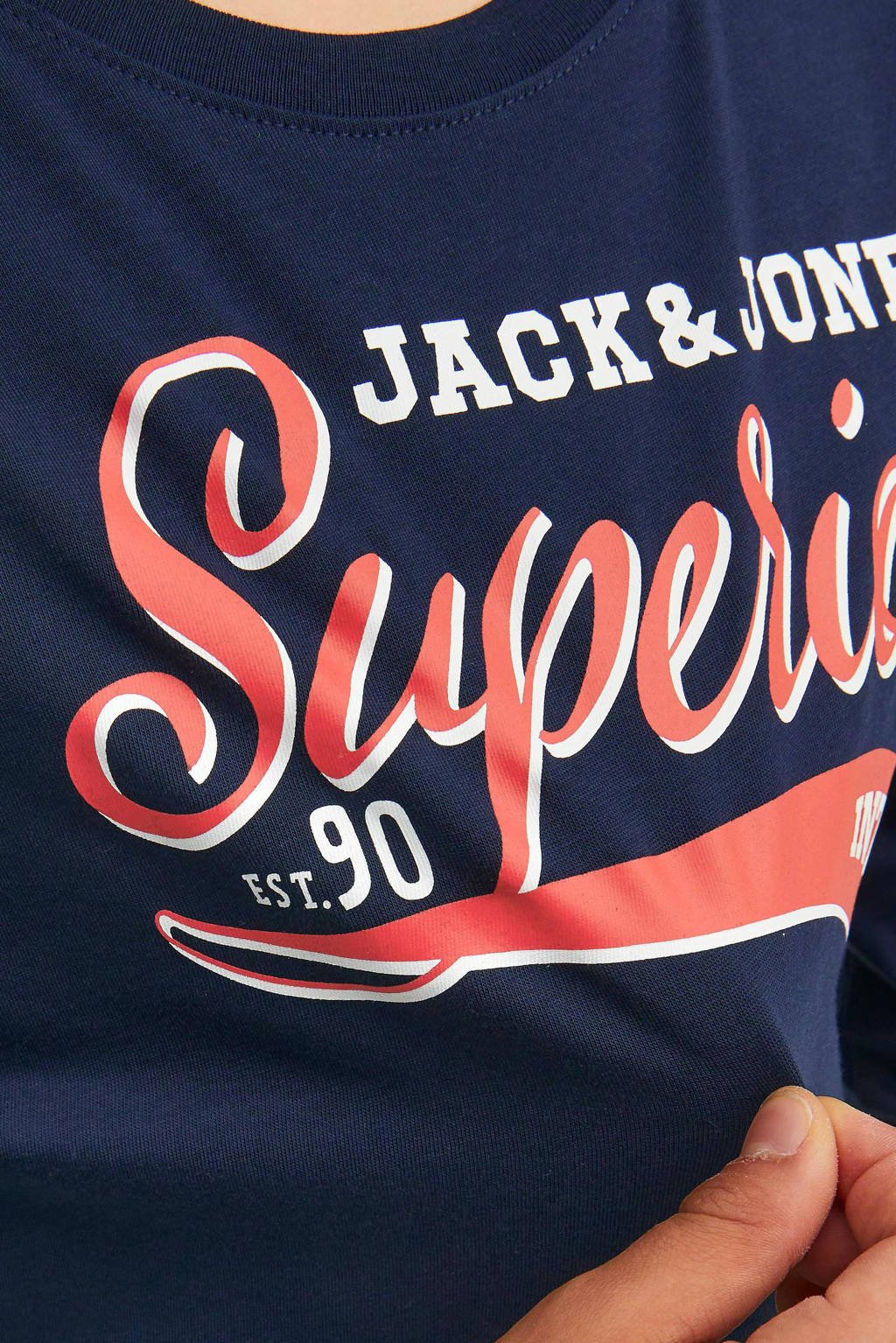 JACK & JONES longsleeve JJELOGO van katoen donkerblauw