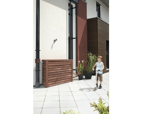 GARANTIA Woody wandregenwatertank, 350 l, donker hout