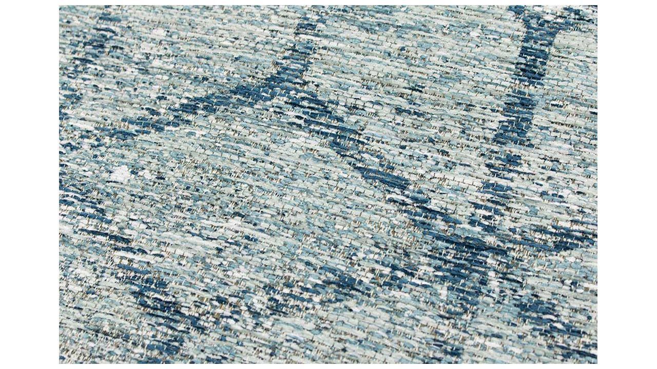 Vloerkleed Washed Blue Geo