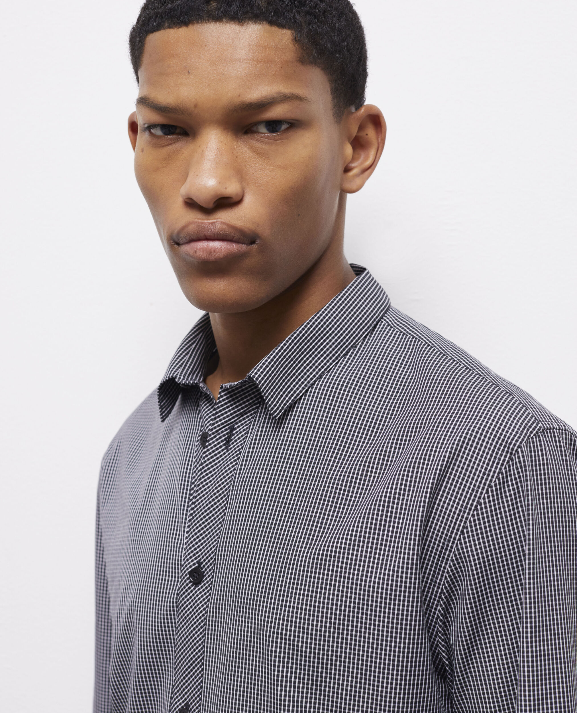 Chemise col classique à carreaux