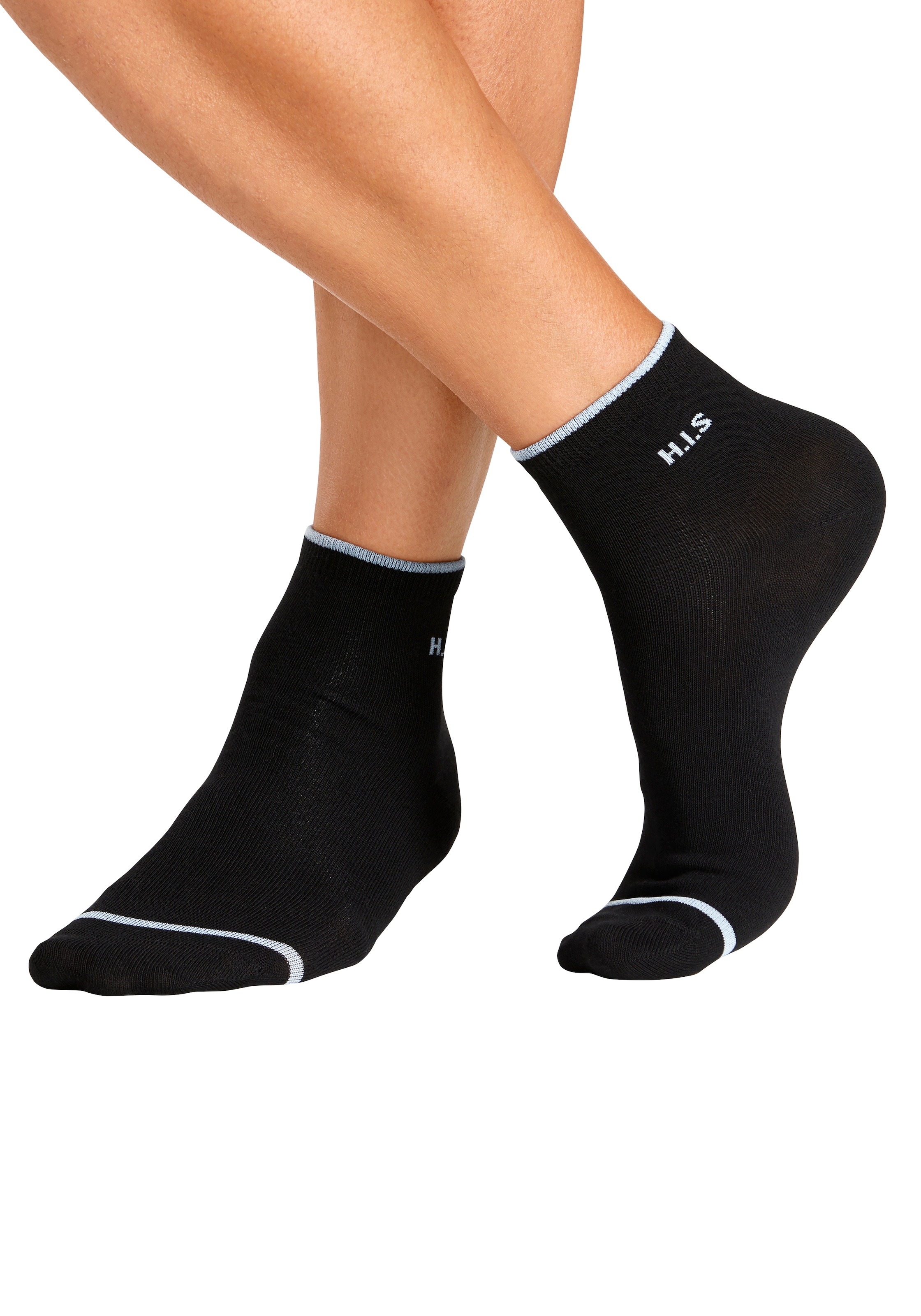 H.I.S Kurzsocken Packung, 7 Stk. tlg. mit farbigen Bündchen