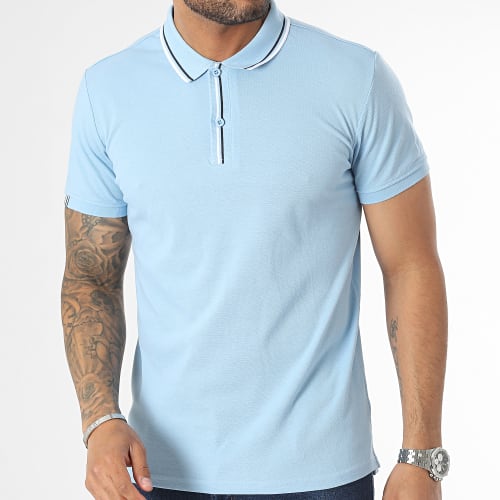 Polo Manches Courtes Bleu Clair