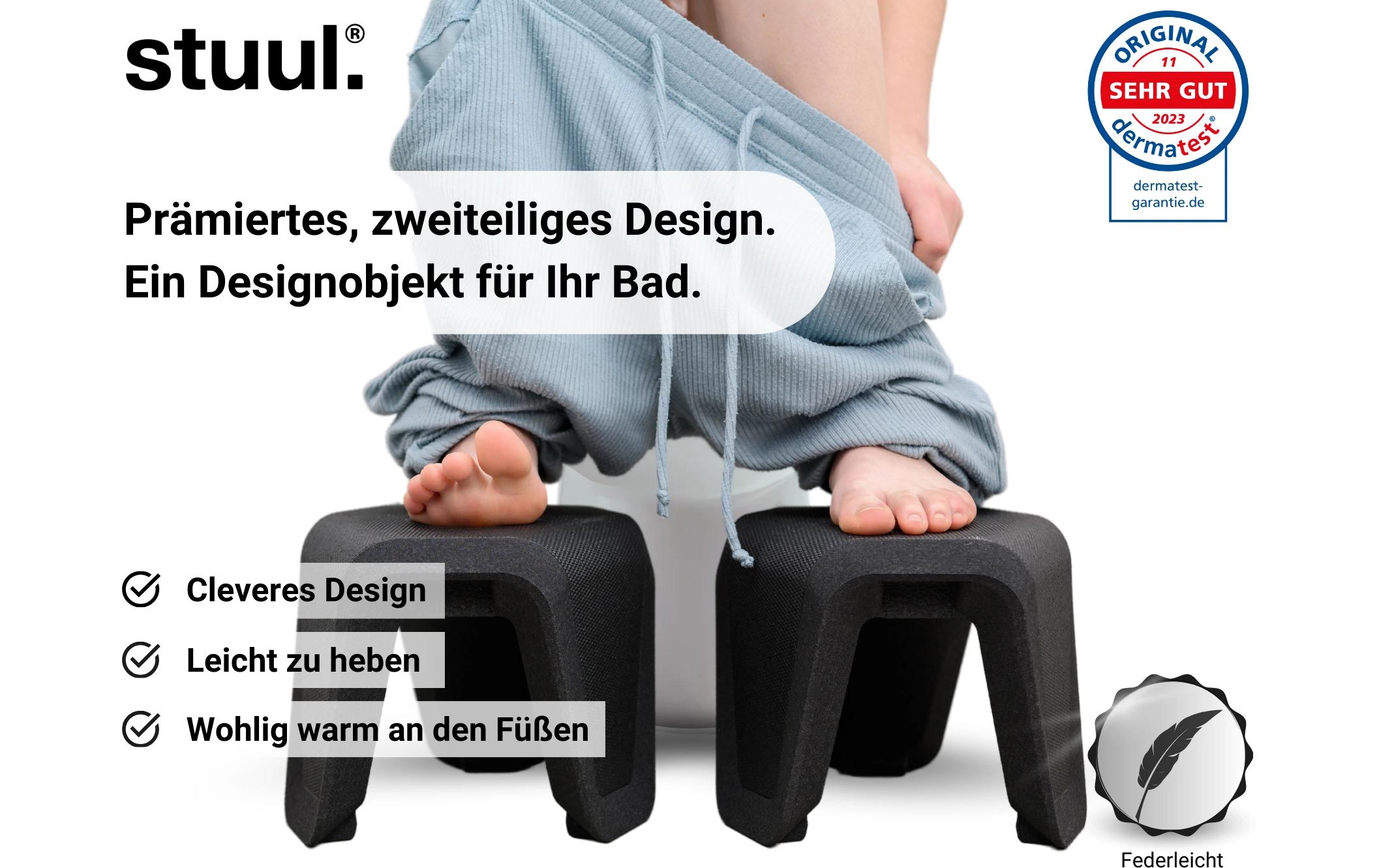 Toilettenhocker CharcoalInnovativer, zweiteiliger Design Toiletten-Hocker Made in Germany