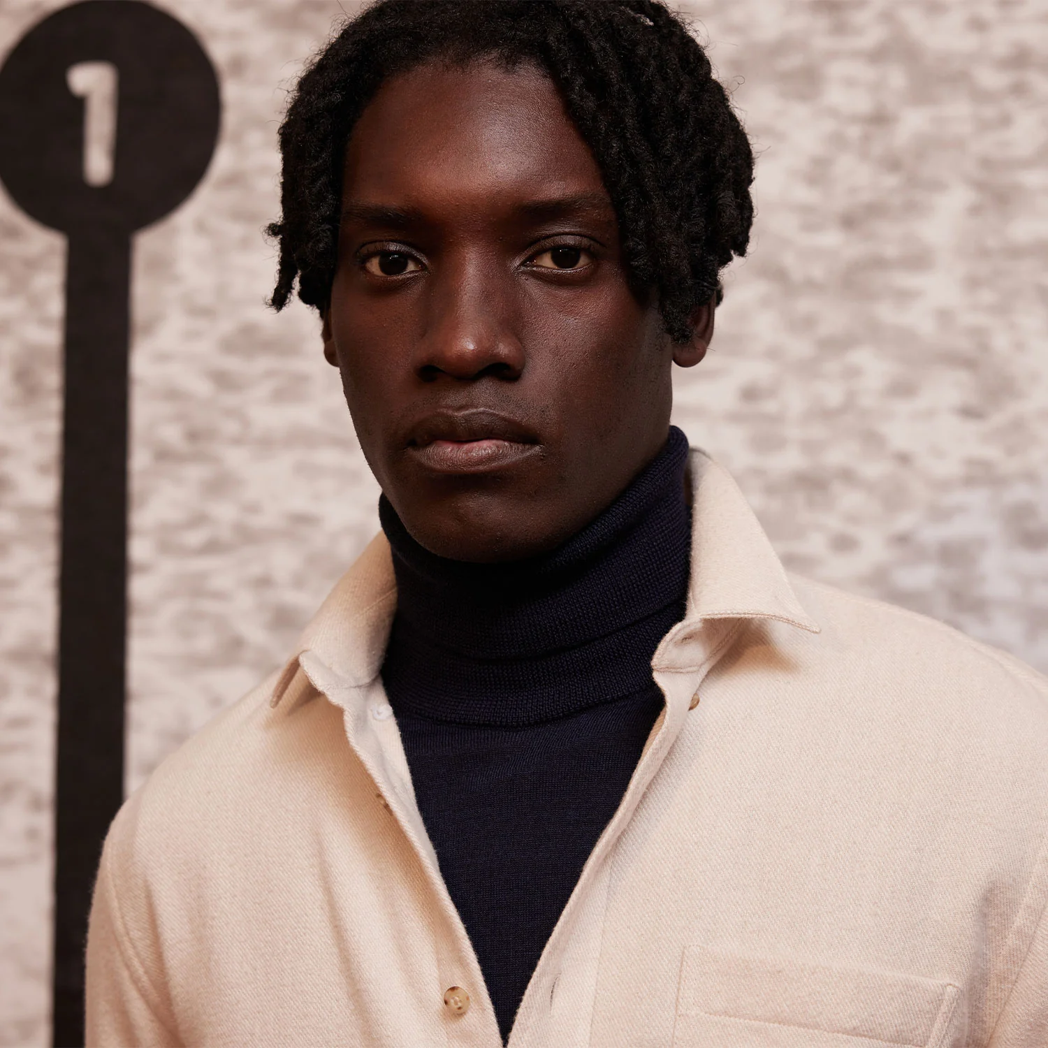 Beige organic cotton flannel shirt