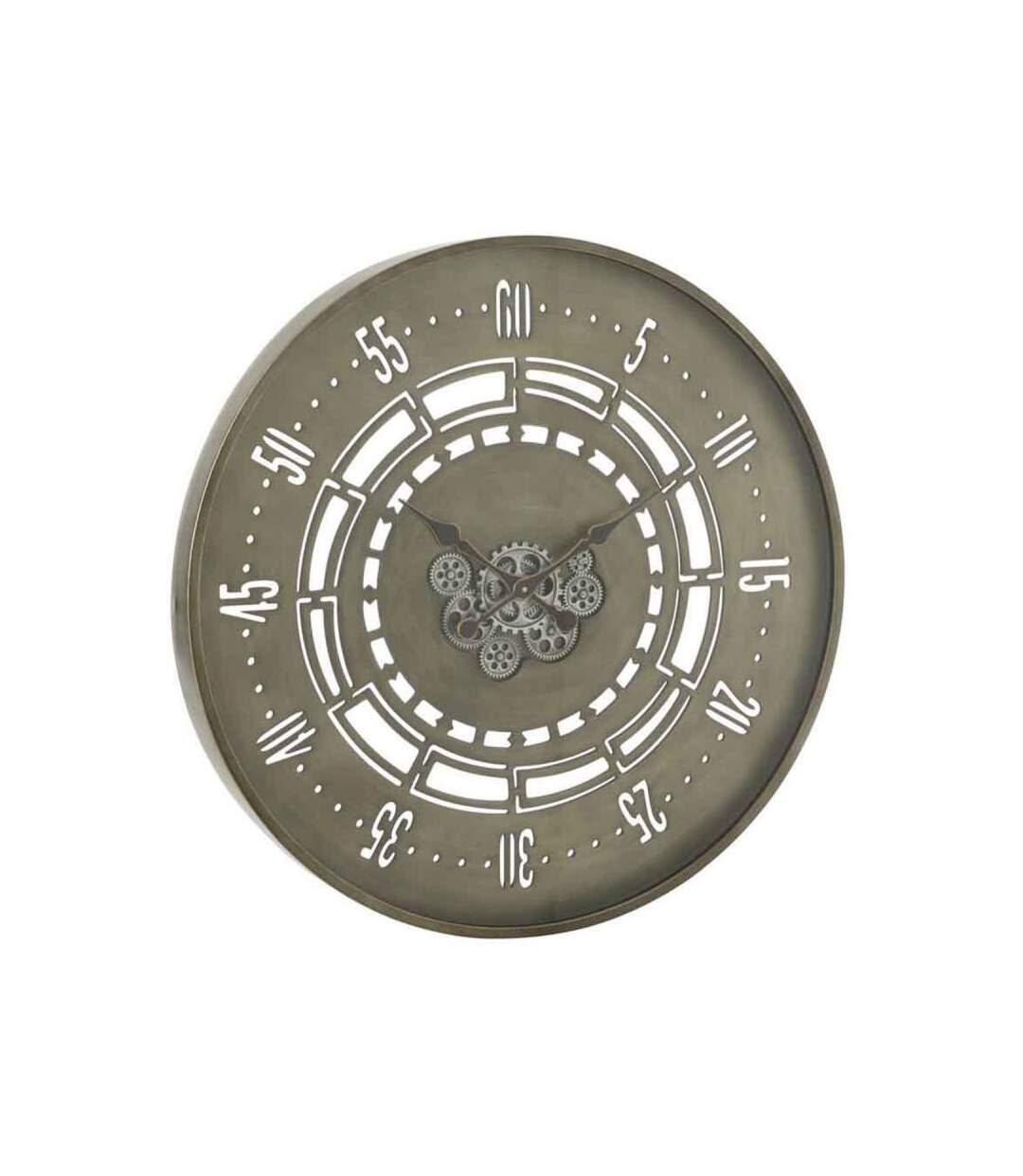 Paris Prix - Horloge Murale engrenage Secondes 90cm Cuivre
