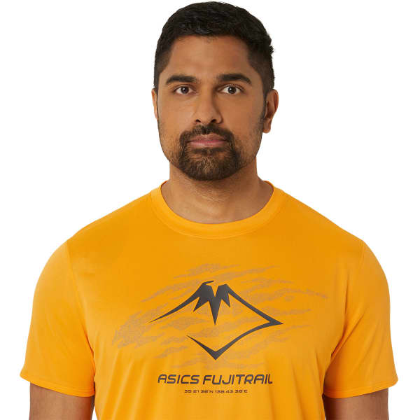T-shirt running ASICS FUJITRAIL LOGO SS TOP FELLOW FELLOW YELLOW/LICHEN GREEN/GRAPHITE GREY