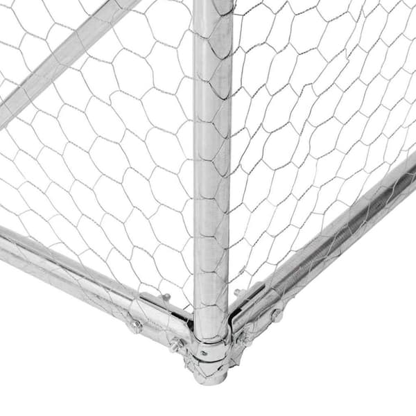 vidaXL Utendørs hundekennel med løpegård 4x3x1,9 m galvanisert stål