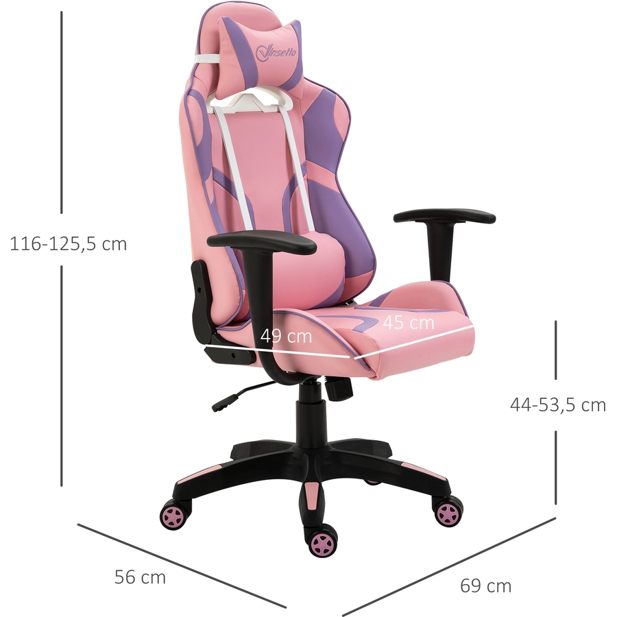 Vinsetto Gamingstuhl ergonomisch rosa, violett