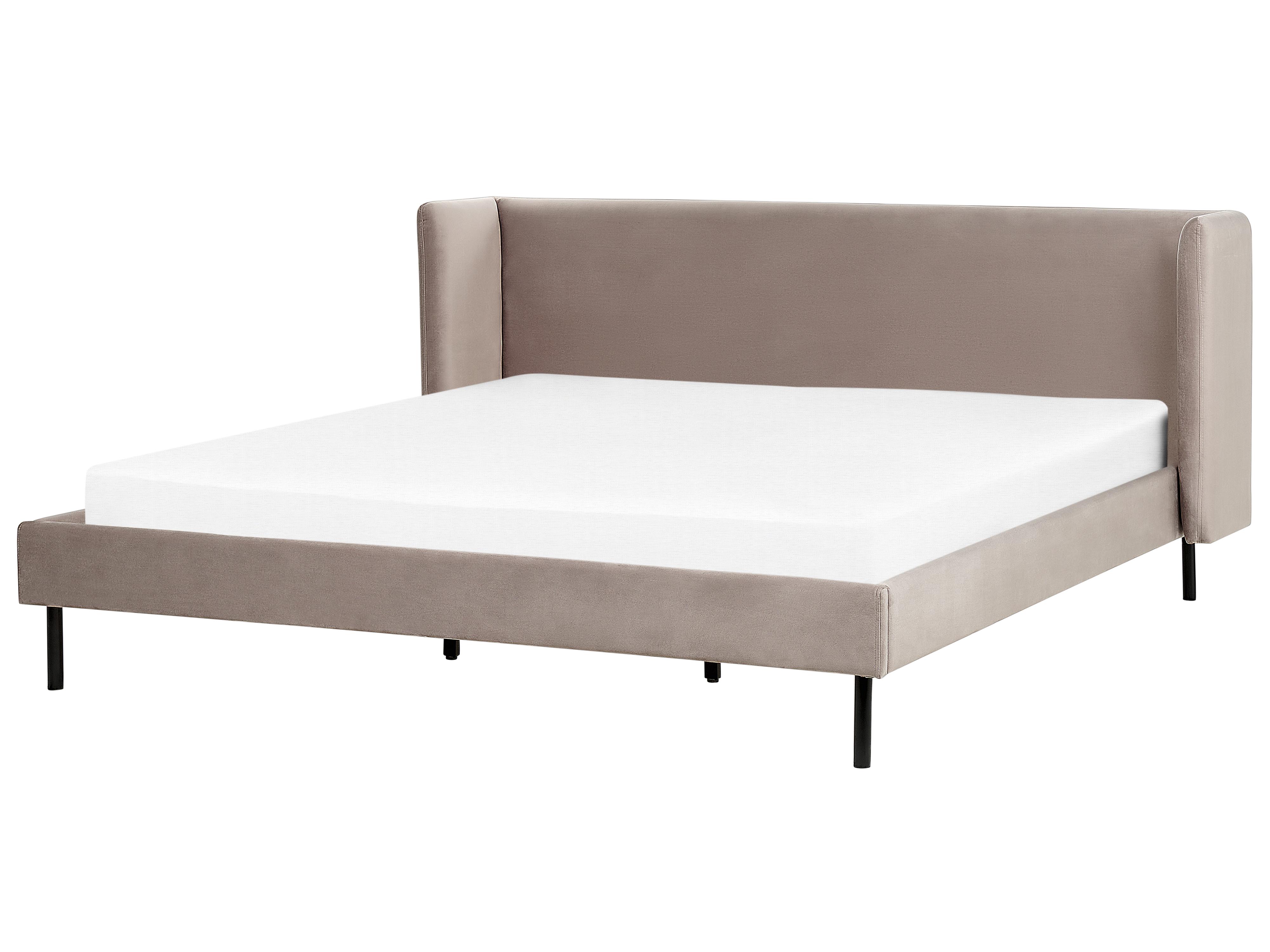 Bed Fluweel ARETTE 180 x 200 cm Taupe