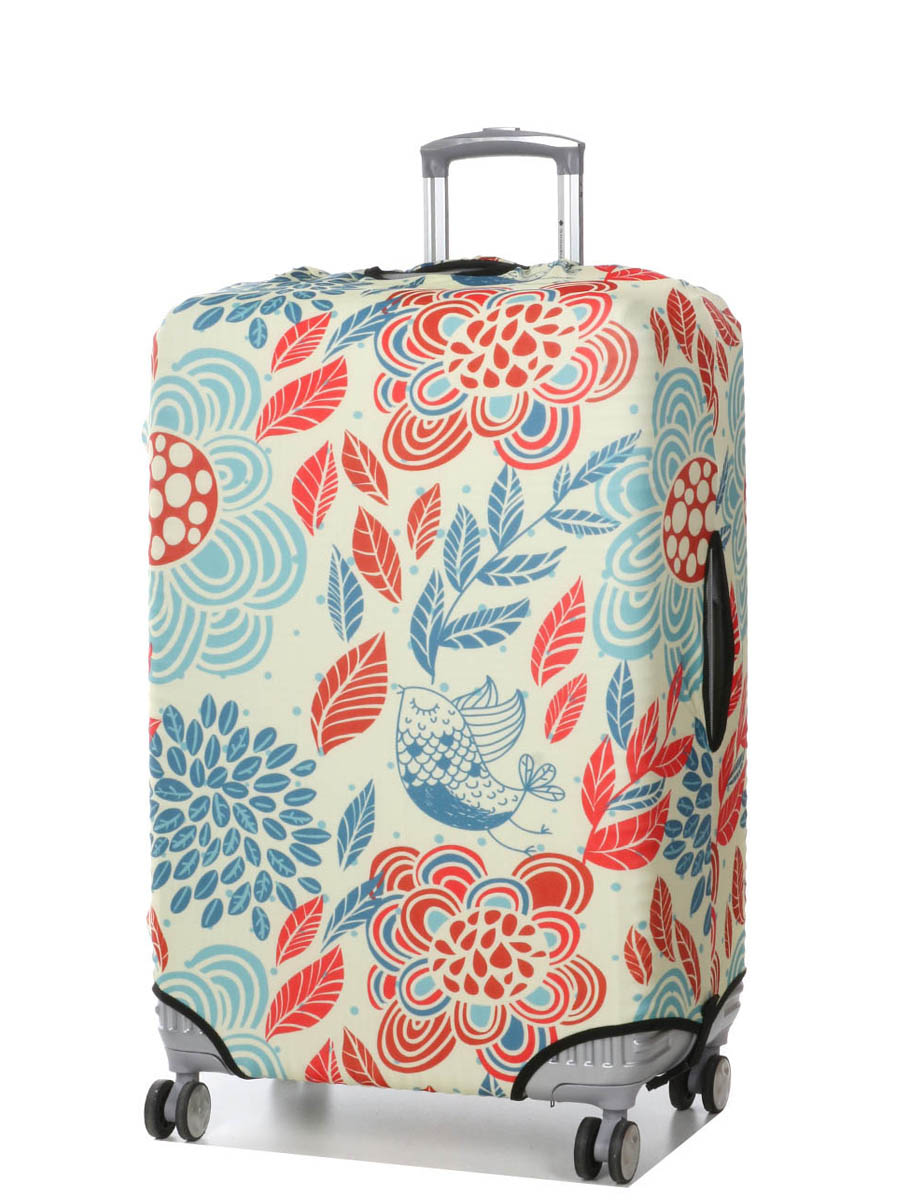 Housse de valise Periea Red and Blue Leaves L