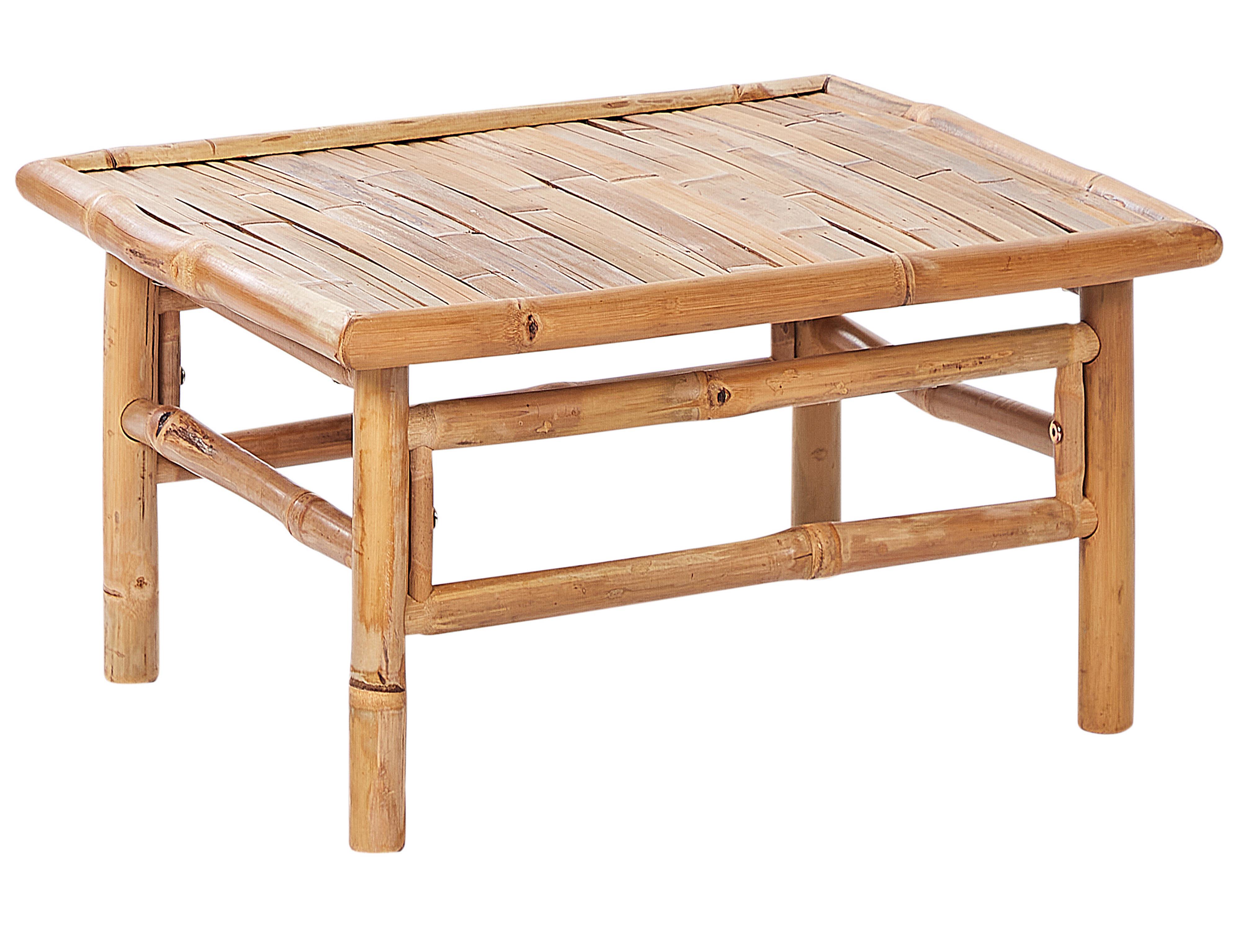 Loungeset met tafel 5-zits CERRETO linkszijdig Bamboehout Gebroken wit