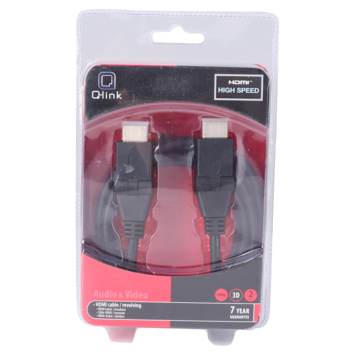 Q-Link HDMI kabel high speed gold plated 3D 2 meter draaibaar