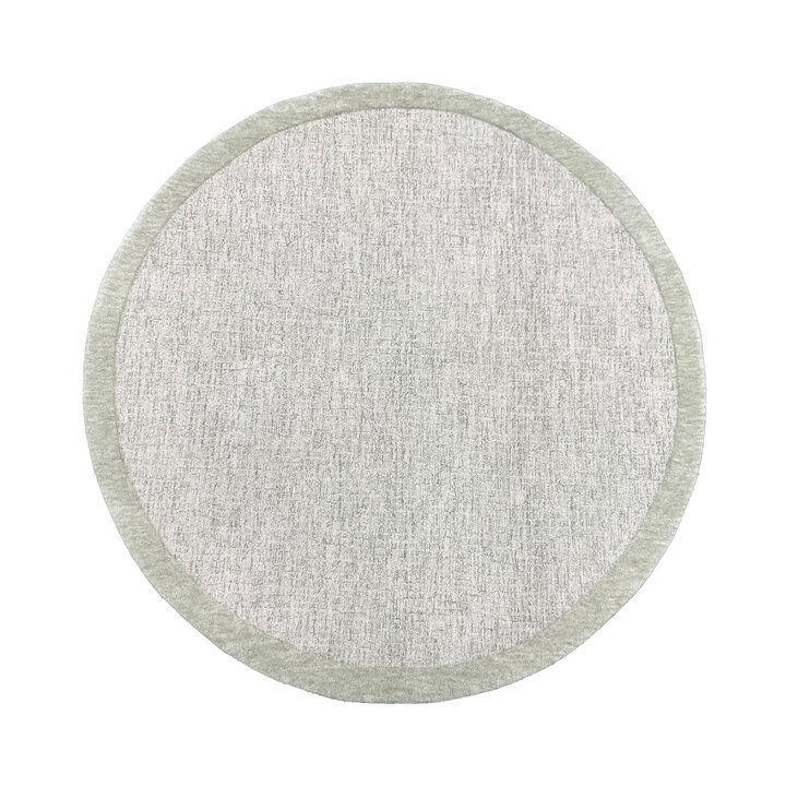 Rond vloerkleed laagpolig - Elena Border Groen - Handgetuft