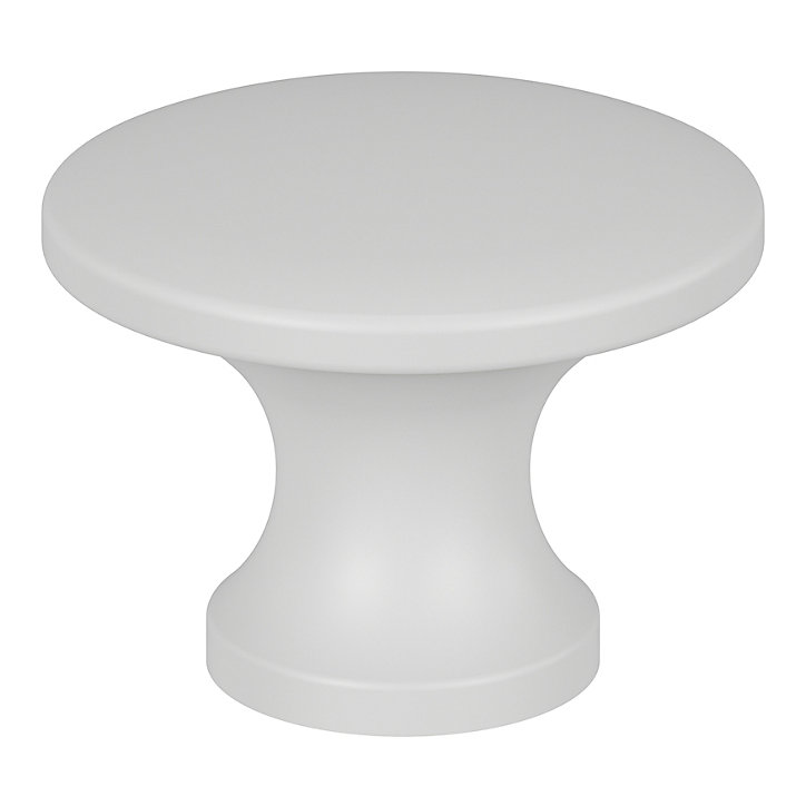 Bouton de meuble arrondi Primel GoodHome mat blanc Ø2.9cm x l.2.9cm x H.2.1cm x P.2.1cm