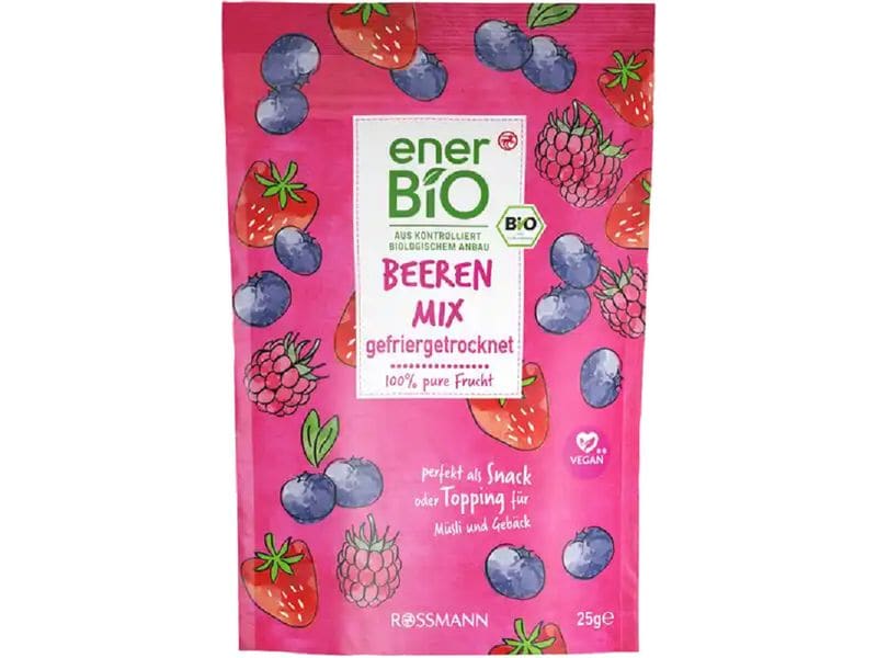 enerBIO Beerenmix gefriergetrocknet 25 g Knusprig-leichte Früchte in mundgerechter Grösse