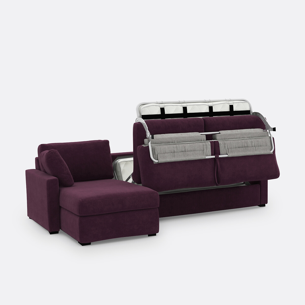 LA REDOUTE INTERIEURS<br>Sofá cama de canto em veludo, Bultex, Timor