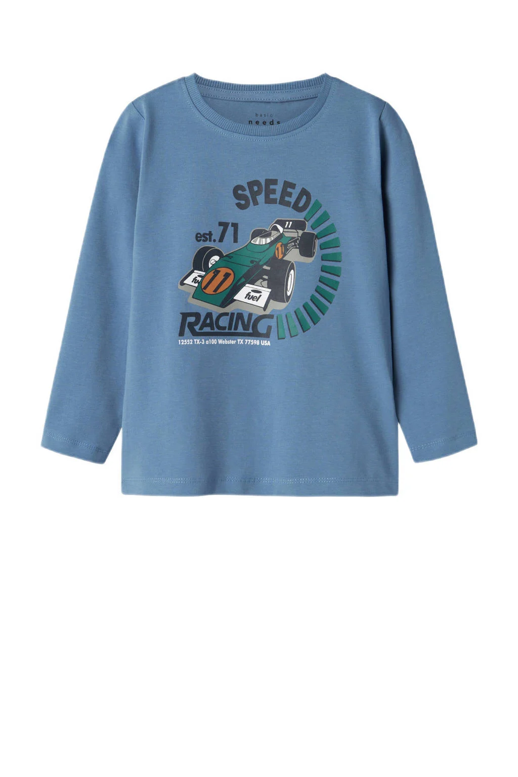 NAME IT longsleeve NKMVUX met printopdruk middenblauw