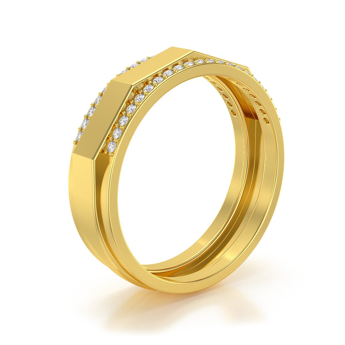 Alliance ADEN Homme Or 585 Jaune Diamants 5.2grs