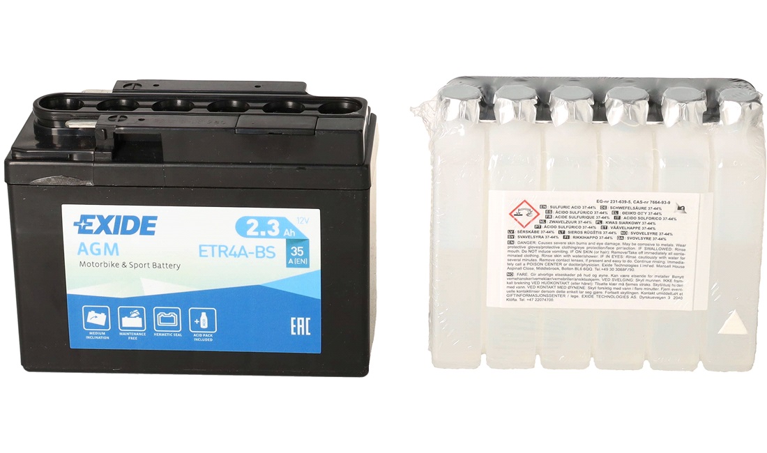 Batteri Exide 12V-2,3Ah AGM, X8R