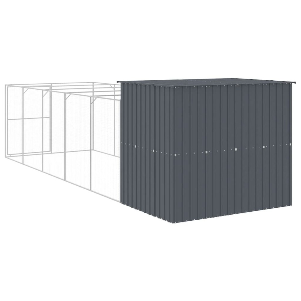 Niche pour chien avec cour anthracite 214x661x181 cm
