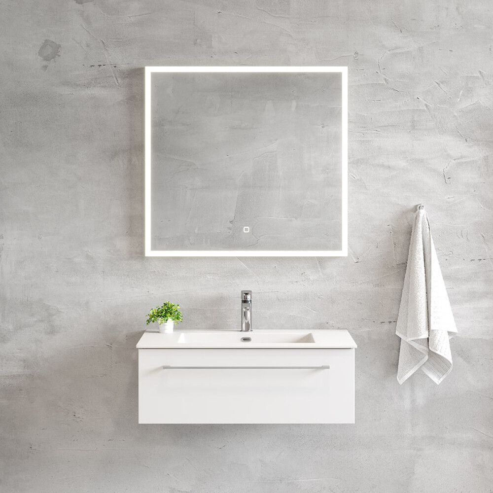 BADEROMSMØBEL CAMARGUE IQ+ SLETT FRONT HVIT MATT 80CM