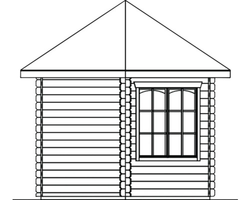 SKAN HOLZ Madeira blokhut paviljoen met vloer en 2 ramen, 420 x 373 cm, natuurlijke afwerking