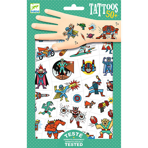 Djeco tattoos superhelden en schurken