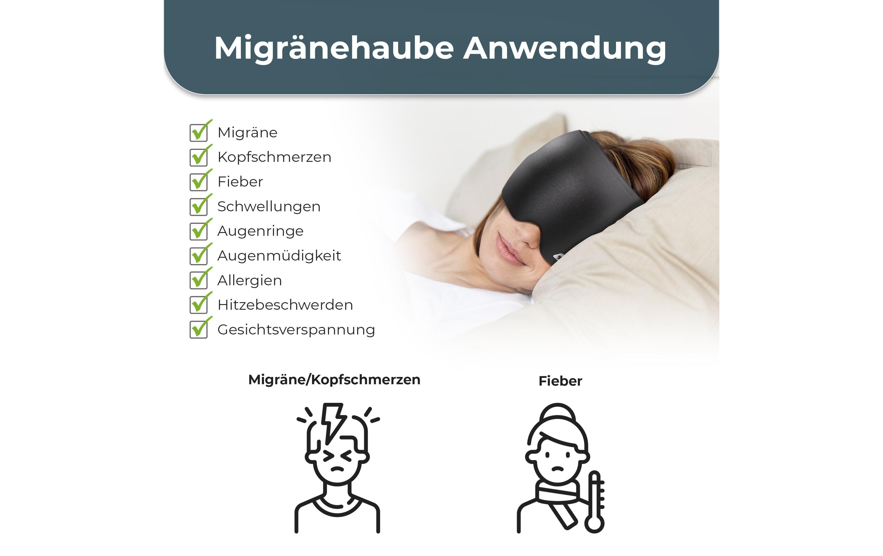 Kopfschmerz- und MigränehaubeSelbstkühlende Maske – Linderung bei Kopfschmerzen und Migräne
